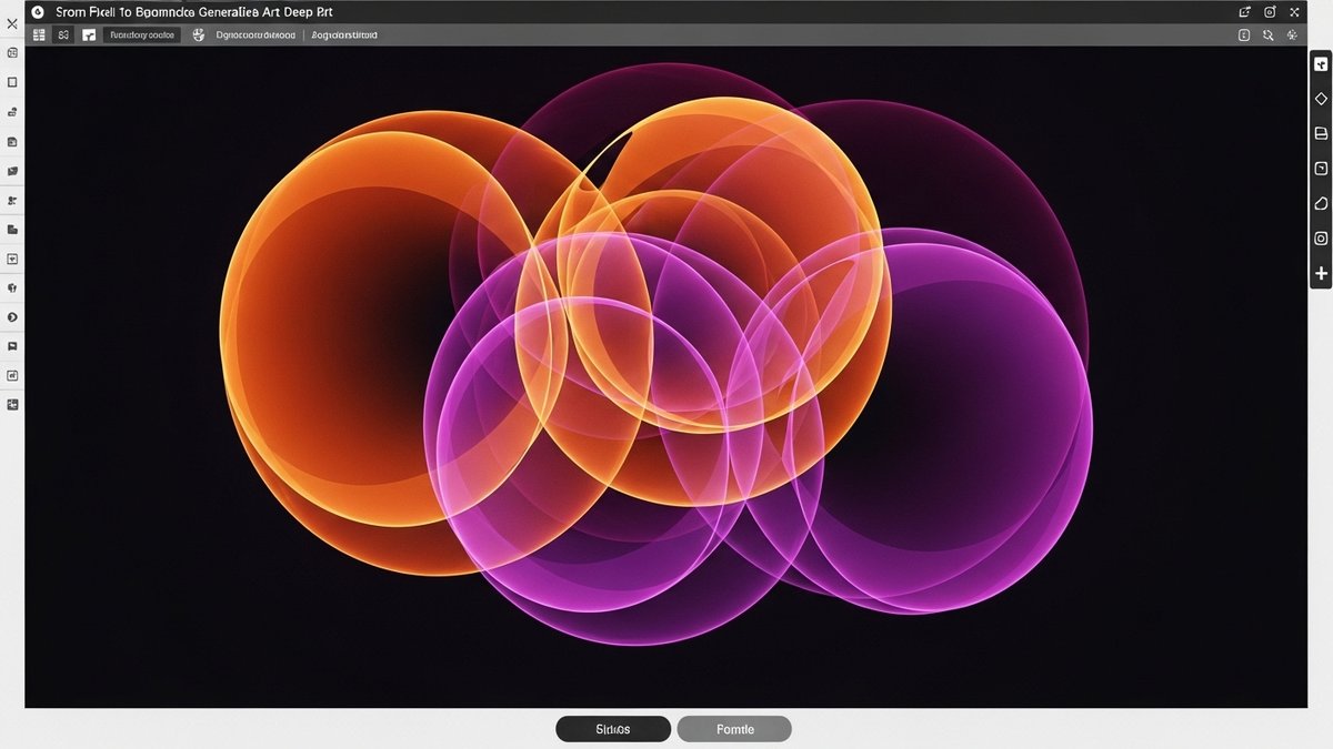 Código de ejemplo en p5.js para principiantes: formas geométricas y colores en arte generativo